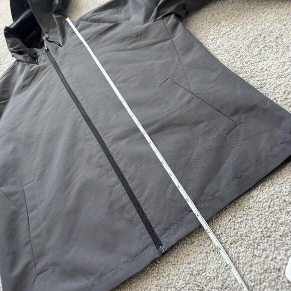 MICHAEL KORS Logo Windbreaker Hooded Jacket Gunmetal Gray Small - Picture 6 of 8